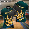 BlueJose Bowling And Pins Royal Crown Customized Name 3D Shirt (6 Colors)