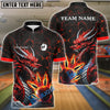 BlueJose Bowling And Pins Fire Eastern Dragon Customized Name 3D Shirt (4 Colors)