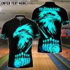 BlueJose Bowling Golden Eagle Black Background Customized Name, Team Name 3D Shirt (6 Colors)