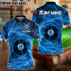 BlueJose Billiards 8 Ball Lightning Pattern Personalized Name, Team Name Unisex Shirt (4 Colors)