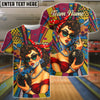 BlueJose Bowling Retro Pin-Up Girl Customized Name, Team Name 3D Shirt (4 Colors)
