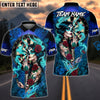 BlueJose Darts Gothic Sugar Skull Rose Smoke Multicolor Options Personalized Name Shirt (4 Colors)