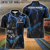 BlueJose Bowling And Pins Lion Thunder Lightning Customized Name, Team Name 3D Shirt (4 Colors)
