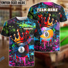 BlueJose Billiards 8-Ball And 9-Ball Pool Graffiti King Personalized Name, Team Name Unisex Shirt