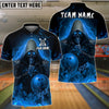 BlueJose Bowling And Pins Dark Reaper Customized Name, Team Name 3D Shirt (4 Colors)