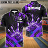 BlueJose Bowling And Pins Grunge Flame Customized Name 3D Shirt ( 6 Colors)