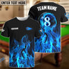 BlueJose Billiards Ball 8 Heavenly Flame Ver 2 Personalized Name Shirt (4 Colors)