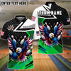 BlueJose Bowling And Pins American Eagle Customized Name, Team Name 3D Shirt (4 Colors)