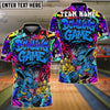 BlueJose Bowling And Pins Graffiti Colorful Bunny Customized Name, Team Name Shirt (4 Colors)
