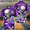 BlueJose Bowling And Pins Skull Lightning Multicolor Customized Name 3D Shirt (4 Colors)