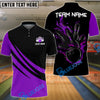 BlueJose Bowling And Pins Basic Black Personalized Shirt (4 Colors)