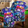 BlueJose Billiards Ball 8 Graffiti Pattern Never Give Up Personalized Name & Team Name Shirt (4 Colors)