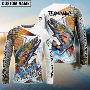 Bluejose Trout Fishing Dynamic Splash Skin Net Art Custom Name & Team Name 3D Shirts