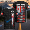 BlueJose Darts Retro Canada Flag Black Personalized Name, Team Name Shirt