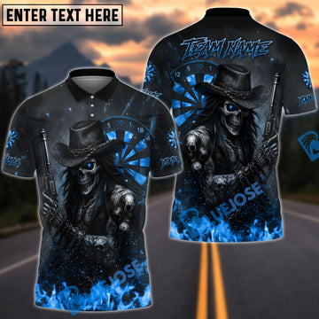 BlueJose Darts Reaper Gunslinger Customized Name, Team Name 3D Shirt (4 Colors)