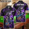 BlueJose Billiards Ball 8 Fire Skull US Flag Personalized Name, Team Name Shirt (6 Colors)