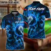 BlueJose Billiards 8-Ball Skull Lightning Customized Name, Team Name 3D Shirt (4 Colors)
