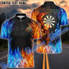 BlueJose Blue Fire Dartboard Customized Name, Team Name Unisex Shirt
