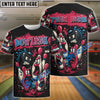 BlueJose Bowling Cartoon Screaming Pins Street Art Customized Name 3D Shirt (4 Colors)