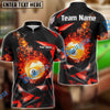 BlueJose Billiards Ball 9 Falling Fireball Red Personalized Shirt