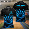 BlueJose Bowling And Pins Fireball Glow Effect Customized Name 3D Shirt (4 Colors)