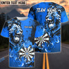BlueJose Darts Flame Lion Personalized Name, Team Name Shirt (4 Colors)