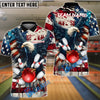 BlueJose Bowling And Pins Patriot Break Personalized Name, Team Name Unisex Shirt