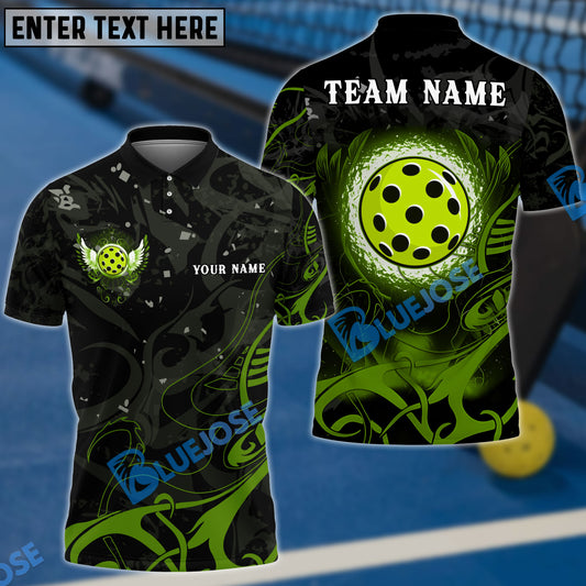 BlueJose Pickleball Beautiful Wings Personalized Name, Team Name Unisex Shirt (4 Colors)