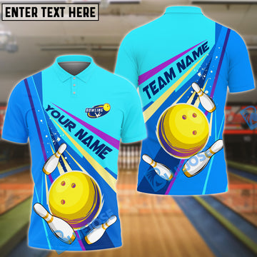 BlueJose Bowling And Pins  Colorful Strike Personalized Name Team Name 3d Shirt (4 Colors)