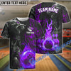 BlueJose Bowling And Pins Flame Wolf Multicolor Customized Name 3D Shirt (4 Colors)