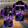 BlueJose Bowling And Pins Color Diamond Customized Name 3D Shirt ( 4 Colors )