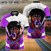 BlueJose Bowling And Pins Crown Flame Ball Black Smoke Design Customized Name, Team Name 3D Shirt (4 Colors)