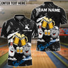 BlueJose Bowling And Pins Funny Beer & Bowling Pins Cartoon Design Customized Name, Team Name 3D Shirt (6 Colors)