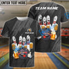 BlueJose Bowling & Pins Funny Beer Drunk Gang Customized Name, Team Name 3D Shirt (6 Colors)