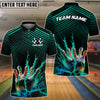 BlueJose Bowling And Pins Colorful Powerful Lightning Customized Name 3D Shirt (4 Colors)