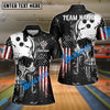 BlueJose Bowling And Pins American Flag Skull Customized Name, Team Name 3D Shirt
