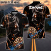 BlueJose Darts Roaring Flame Lion Personalized Name, Team Name Shirt (4 Colors)