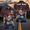 BlueJose Darts Rhino Angry Skull Design Customized Name, Team Name 3D Shirt (4 Colors)