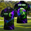 BlueJose American Eagle Lightning Golf Shirt Customized Name, Team Name 3D Shirts (4 Colors)