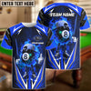 BlueJose Billiards Flaming 8-Ball Cool Style Personalized Name, Team Name Unisex Shirt (4 Colors)