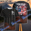 BlueJose Bowling Amrican Flag Retro Smoke Customized Name, Team Name 3D Shirt