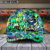 BlueJoses Bowling And Pins Never Give Up Graffiti Pattern Personalized Name Cap