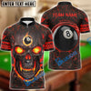 BlueJose Billiards Ball 8 Skull Fire Flame Personalized Name, Team Name Unisex Shirt ( 4 Colors )