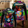 BlueJose Billiards 8-Ball And 9-Ball Pool Graffiti King Personalized Name, Team Name Unisex Shirt