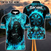 BlueJose Darts Flaming Skull Reaper And Gun Personalized Name, Team Name Unisex Shirt (4 Colors)
