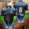 BlueJose Billiards Golden Lightning Blast 8-Ball Pool Personalized Name Shirt (4 Colors)