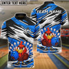 BlueJose Bowling And Pins Angry Turkey Customized Name, Team Name 3D Shirt (4 Colors)