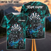 BlueJose Darts Dartboard Muscle Bull Rock N’ Roll Grunge Personalized Name, Team Name Unisex Shirt (4 Colors)