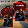BlueJose Bowling And Pins  Gorilla King Rebel Attitude Customized Name, Team Name 3D Shirt (4 Colors)