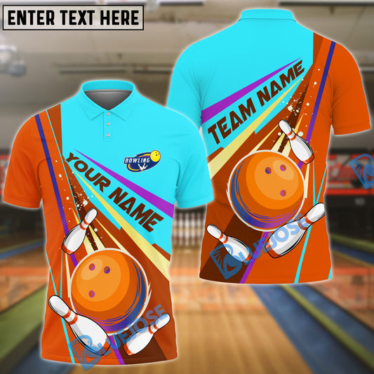 BlueJose Bowling And Pins  Colorful Strike Personalized Name Team Name 3d Shirt (4 Colors)